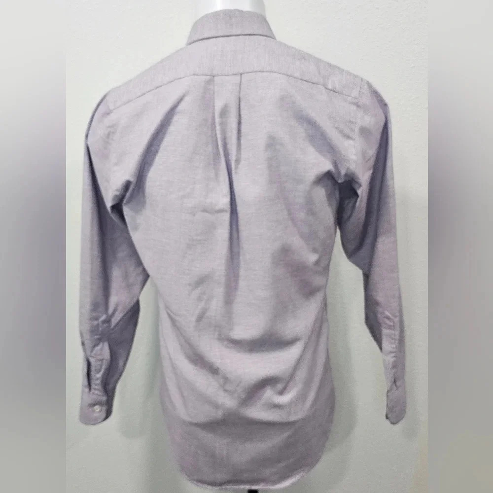 Cambridge Classic Men's Long Sleeve Oxford Button Up Shirt Purple 14.5 32/33 - Picture 6 of 14